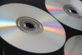 CD media, cds, Compact Disc, DvD, Music discs. Audio Hobby, Sound, Rainbow colors. Royalty Free Stock Photo