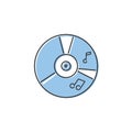 CD music icon in flat style. Vector illustration Royalty Free Stock Photo
