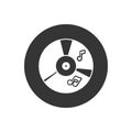 CD music icon in flat style. Vector