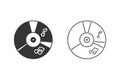 CD music icon set flat style. Vector illustration Royalty Free Stock Photo