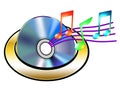 CD with musical notes Royalty Free Stock Photo