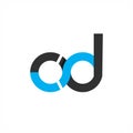 Cd, od, cxd, do, dc initials geometrical rounded logo and vector icon