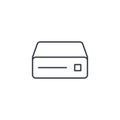 Cd player, console, DVD, cd-rom thin line icon. Linear vector symbol