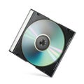 CD-R writable disk in black slim plastic box case jewel isolated on white Royalty Free Stock Photo