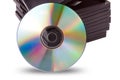 Cd-rom with black boxes Royalty Free Stock Photo