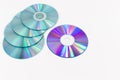 CD-ROM disc with rainbow reflective light isolated Royalty Free Stock Photo