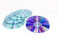 CD-ROM disc with rainbow reflective light isolated Royalty Free Stock Photo