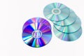 CD-ROM disc with rainbow reflective light isolated Royalty Free Stock Photo