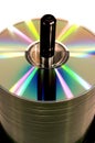 Cd's on a spindle Royalty Free Stock Photo