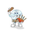 CD scottish with bagpipes vector. cartoon character