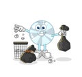 CD Throw garbage mascot. cartoon vector