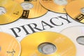 Cd and word of piracy Royalty Free Stock Photo