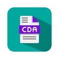 Cda document audio file type format icons, extension symbol. Vector illustration Royalty Free Stock Photo