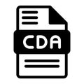 Cda file icon. Audio format symbol Solid icons, Vector illustration. can be used for website interfaces, mobile applications and Royalty Free Stock Photo