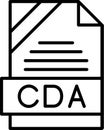 CDA Outline Vector Icon Royalty Free Stock Photo