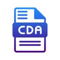 Cda symbol icon with gradient style for audio file format Royalty Free Stock Photo