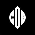 CDB circle letter logo design with circle and ellipse shape. CDB ellipse letters with typographic style. The three initials form a Royalty Free Stock Photo
