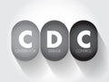 CDC - Centers for Disease Control acronym, text concept for presentations and reports