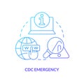 CDC emergency blue gradient concept icon