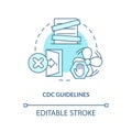 CDC guidelines turquoise concept icon