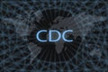 CDC inscription on a dark background and a world map