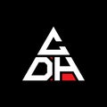 CDH triangle letter logo design with triangle shape. CDH triangle logo design monogram. CDH triangle vector logo template with red Royalty Free Stock Photo