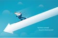 Businessman ski on arrow down vector eps10 Royalty Free Stock Photo