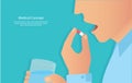 Taking the pills concept of medical vector illustration eps10