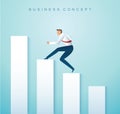 Businessman running on graph. business concept vector illustration eps10 Royalty Free Stock Photo