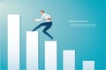 Businessman running on graph. business concept vector illustration eps10 Royalty Free Stock Photo