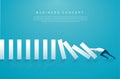 Businessman stopping the domino effect. business concept vector illustration EPS10 Royalty Free Stock Photo