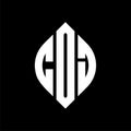 CDJ circle letter logo design with circle and ellipse shape. CDJ ellipse letters with typographic style. The three initials form a Royalty Free Stock Photo