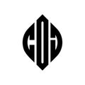CDJ circle letter logo design with circle and ellipse shape. CDJ ellipse letters with typographic style. The three initials form a Royalty Free Stock Photo