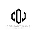 CDJ letter logo design with polygon shape. CDJ polygon and cube shape logo design. CDJ hexagon vector logo template white and Royalty Free Stock Photo