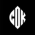 CDK circle letter logo design with circle and ellipse shape. CDK ellipse letters with typographic style. The three initials form a Royalty Free Stock Photo
