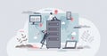 CDN content delivery network as information distribution tiny person concept