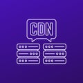 CDN icon, Content delivery network line vector