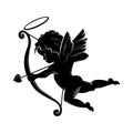 Silhouette of an angel, Cupid