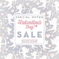 Valentines day sale background with cupids pattern Royalty Free Stock Photo