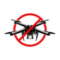 No drone zone sign. No drones icon vector