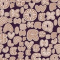 Seamless background of Gingerbread letters