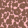 Biscuit font seamless pattern with souffle