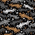 Seamless background with dragons, crocodiles or lizards