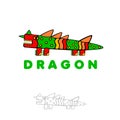 Dragon, crocodile or monitor lizard, logo