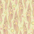 Vector floral seamless background of stylized leaves pattern in Damascus style