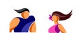 Avatars icons young man and woman