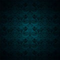 Gloomy malachite green and black vintage background, royal with classic Baroque pattern, Rococo