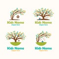 Colorful tree Child care logo inspiration flat design collection