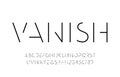 Vanish alphabet font. Minimalistic letters and numbers