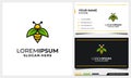 Honey bee logo design template with nature wing leaf concept and business card template Royalty Free Stock Photo